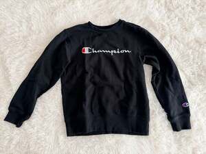 Champion Authentic Athleticwear Black Script Logo Crewneck Sweatshirt Size M (Yo